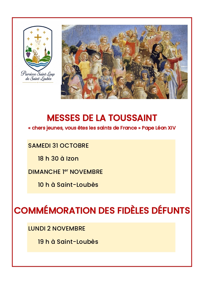 Affiche des célébrations de la Toussaint 2026